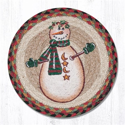 Moon & Star Snowman Printed Round Trivet 10