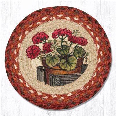 Garden Geranium Printed Round Trivet 10