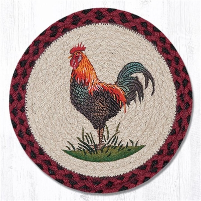 Rustic Rooster Printed Round Trivet 10