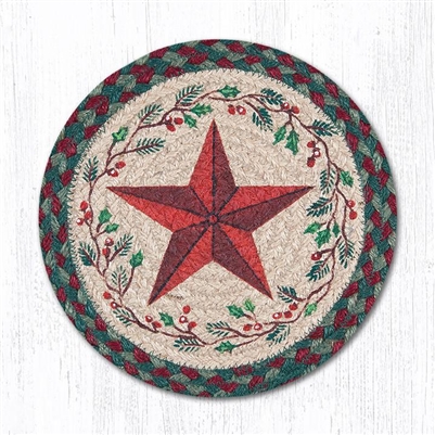 Holiday Barn Star Printed Round Trivet 10